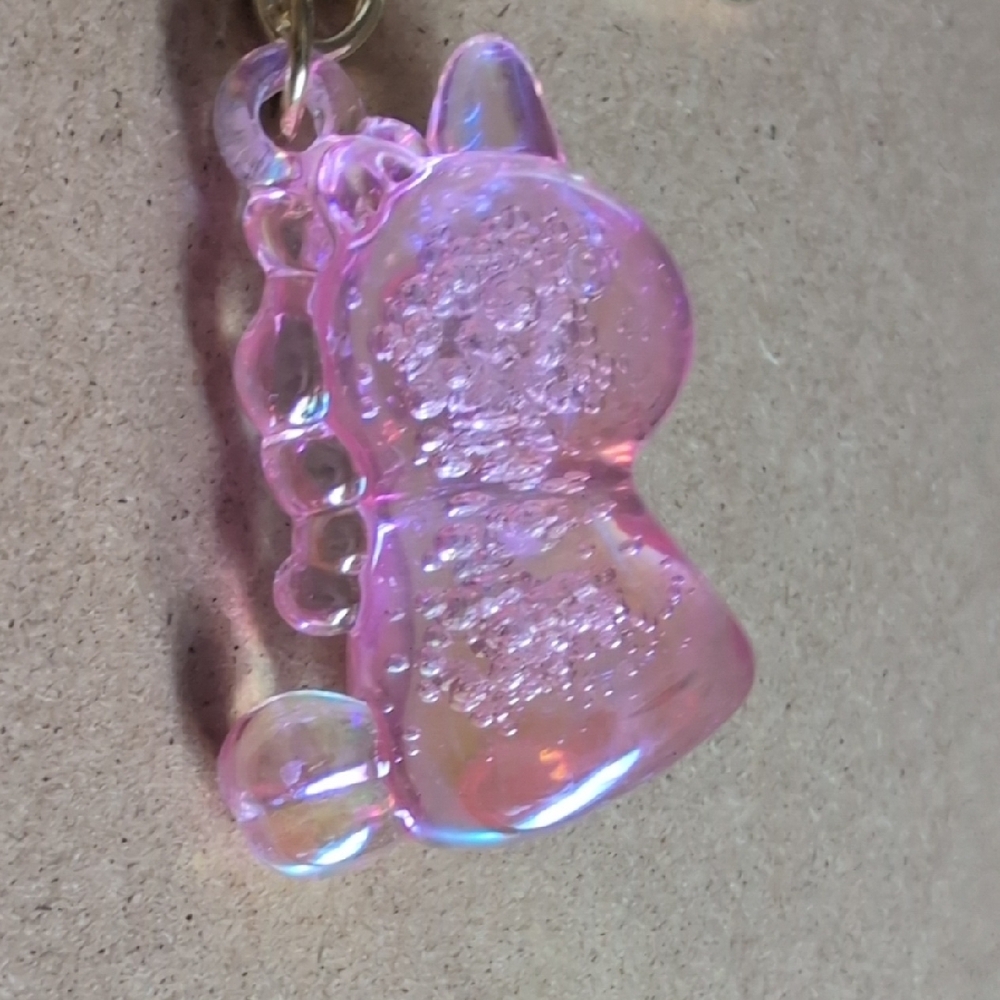 Charming Pink Glitter Unicorn Keychain - Picture 4 of 8